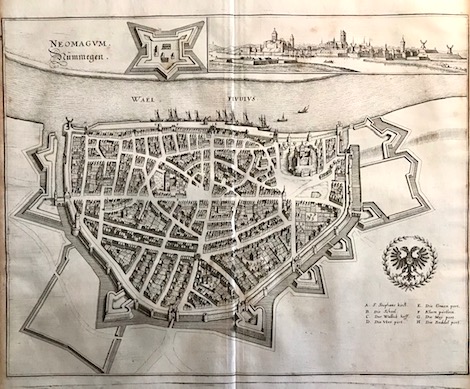 Merian Matthà¤us (1593-1650) Neomagum. Nümmegen (Nijmegen) 1649 Francoforte